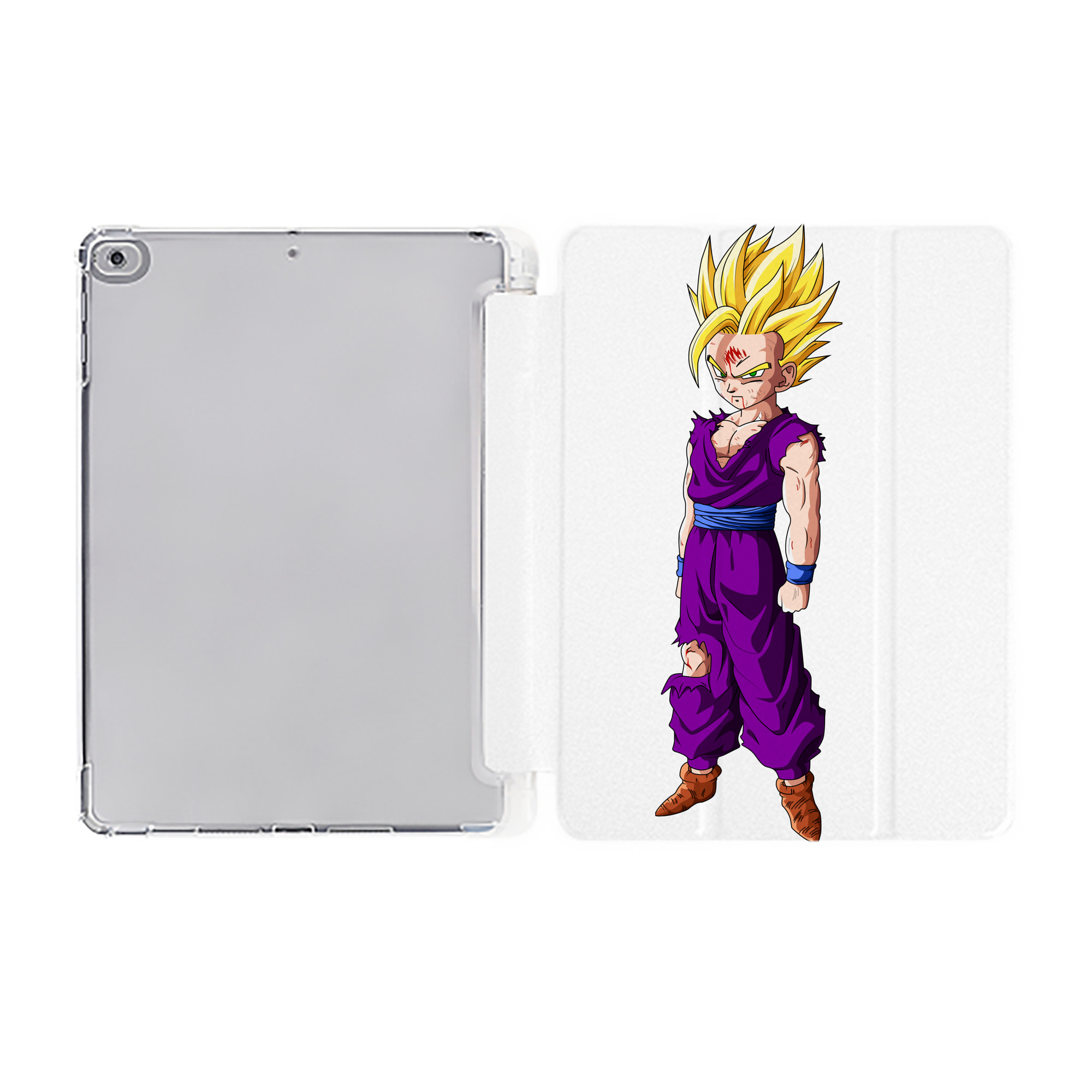 （画像用） ドラゴンボール 孫 悟飯（そんごはん）DRAGON BALL Son Gohan IPad ケース ペン収納付き 三つ折りスタンド PUレザー×シリコン 対応機種9.5/10.5/10.9インチ